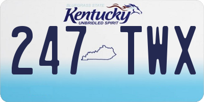 KY license plate 247TWX