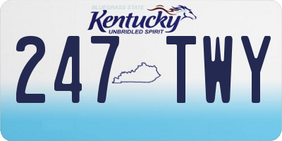 KY license plate 247TWY