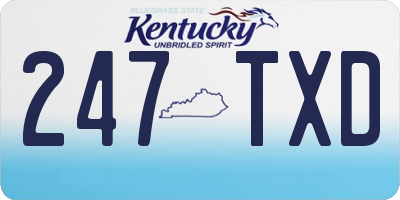 KY license plate 247TXD