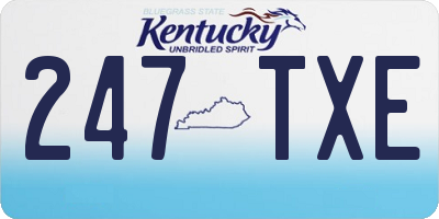 KY license plate 247TXE