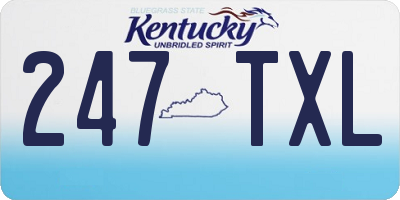 KY license plate 247TXL