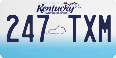 KY license plate 247TXM