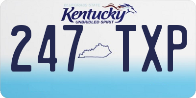 KY license plate 247TXP