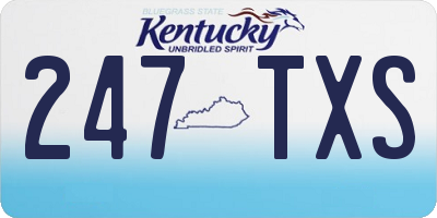 KY license plate 247TXS