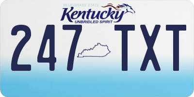 KY license plate 247TXT