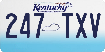 KY license plate 247TXV