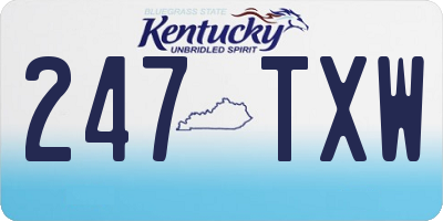 KY license plate 247TXW