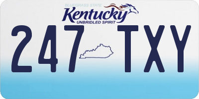 KY license plate 247TXY