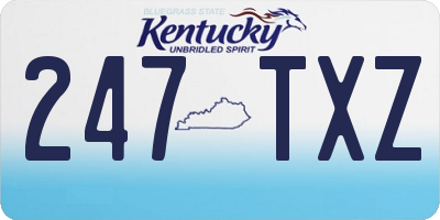 KY license plate 247TXZ