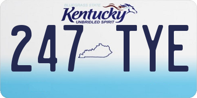KY license plate 247TYE
