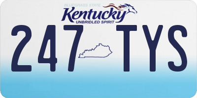 KY license plate 247TYS
