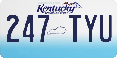 KY license plate 247TYU