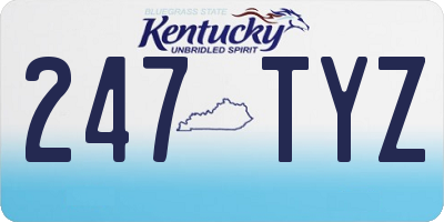 KY license plate 247TYZ