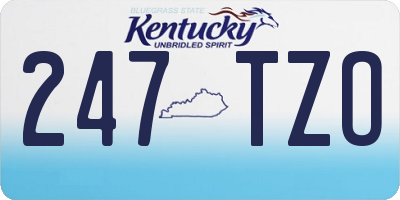 KY license plate 247TZO