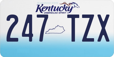 KY license plate 247TZX
