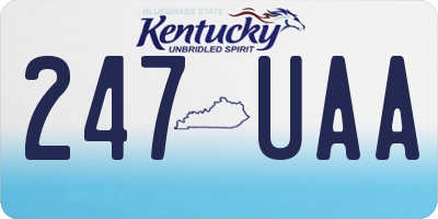 KY license plate 247UAA