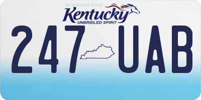 KY license plate 247UAB