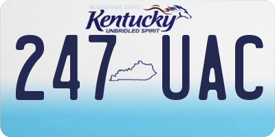 KY license plate 247UAC