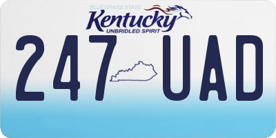 KY license plate 247UAD
