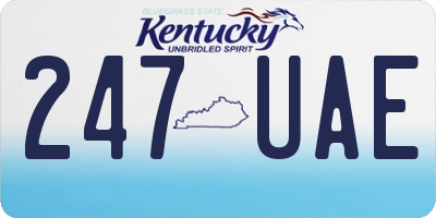 KY license plate 247UAE