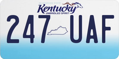 KY license plate 247UAF