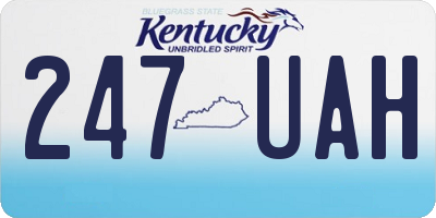 KY license plate 247UAH