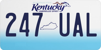 KY license plate 247UAL