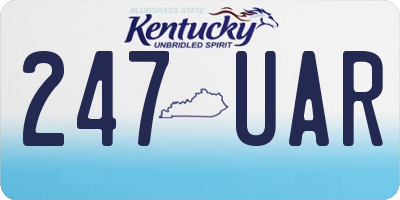 KY license plate 247UAR
