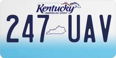 KY license plate 247UAV