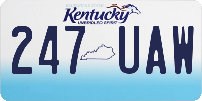 KY license plate 247UAW