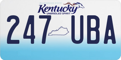 KY license plate 247UBA