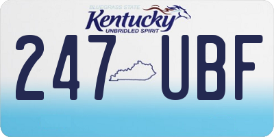 KY license plate 247UBF