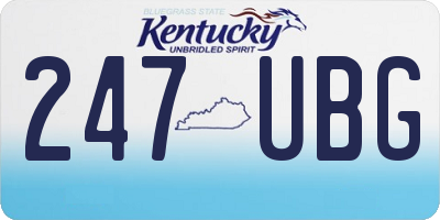 KY license plate 247UBG