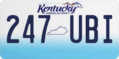 KY license plate 247UBI