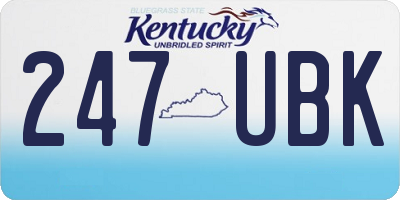 KY license plate 247UBK