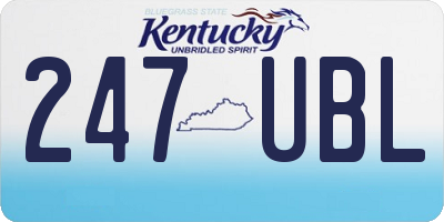 KY license plate 247UBL