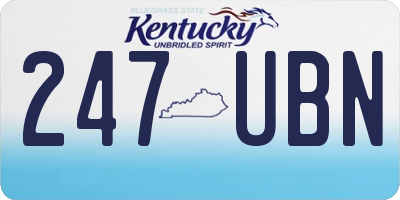 KY license plate 247UBN