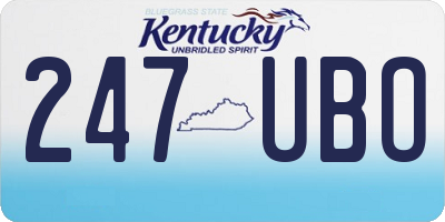 KY license plate 247UBO