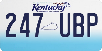 KY license plate 247UBP
