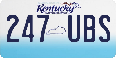 KY license plate 247UBS