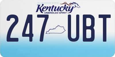 KY license plate 247UBT