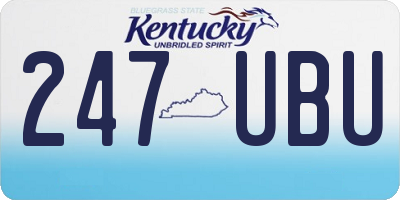 KY license plate 247UBU