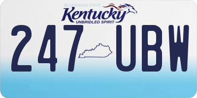 KY license plate 247UBW