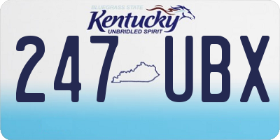 KY license plate 247UBX