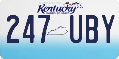 KY license plate 247UBY