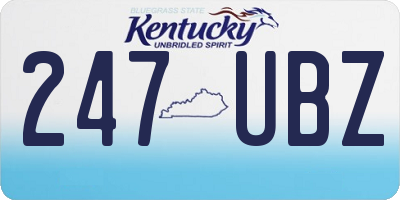 KY license plate 247UBZ