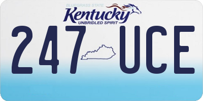 KY license plate 247UCE