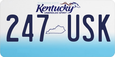 KY license plate 247USK