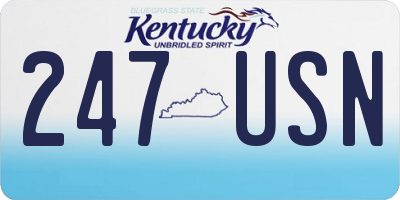 KY license plate 247USN