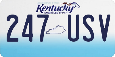 KY license plate 247USV